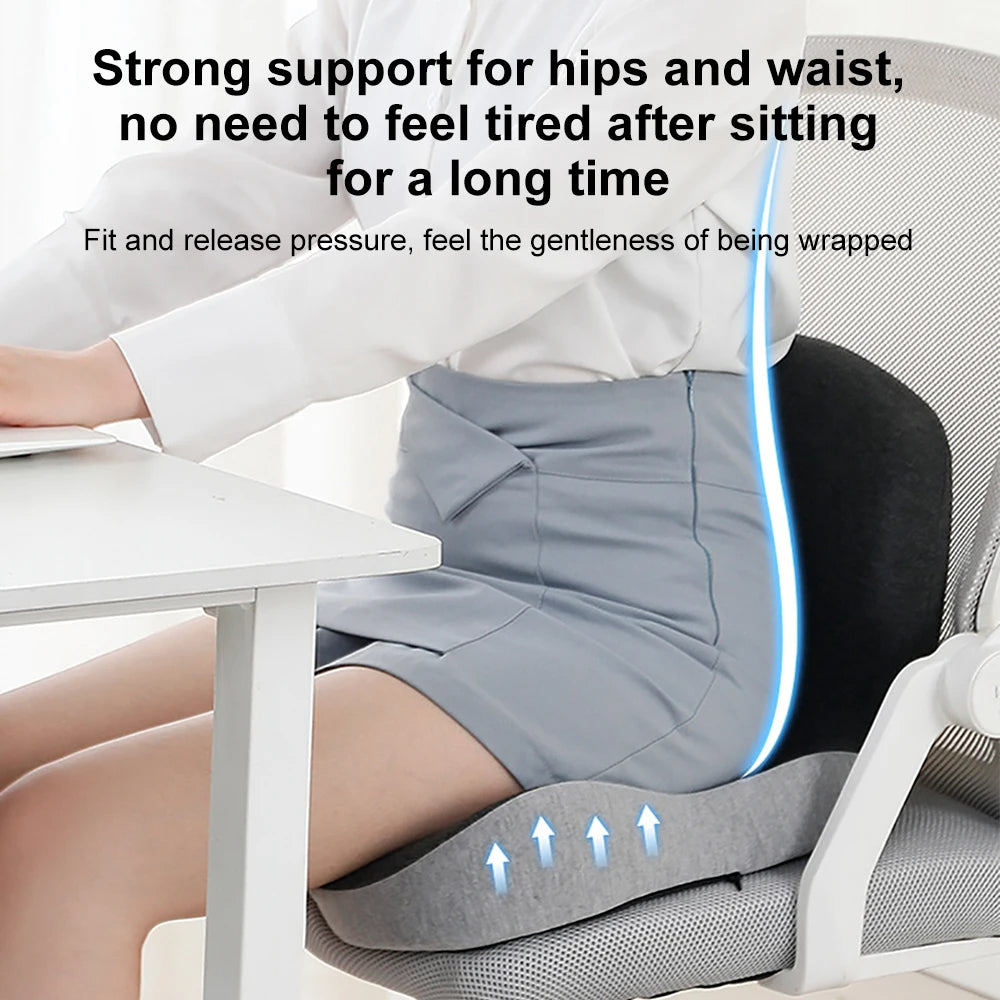 Memory Foam Lumbar Pillow Seat Cushion