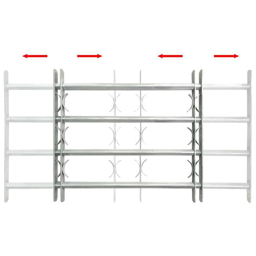 Adjustable safety grille for windows with 3 crossbars 700-1050 mm